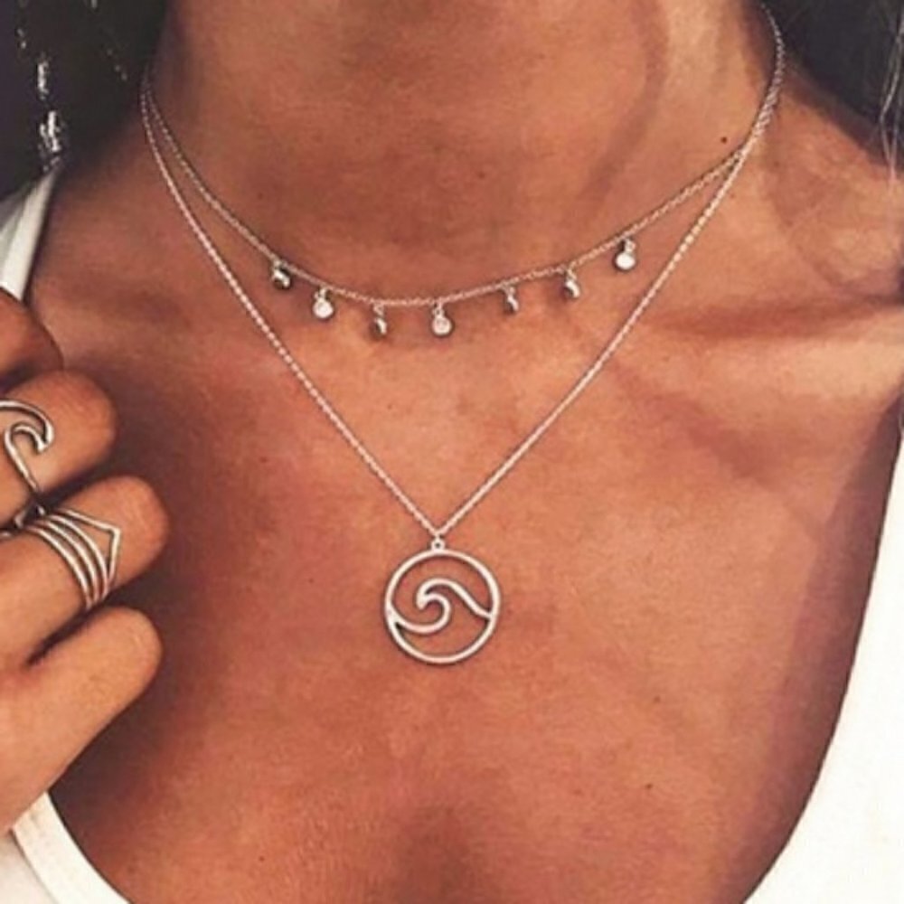 Boho multilayer choker necklace jewelry